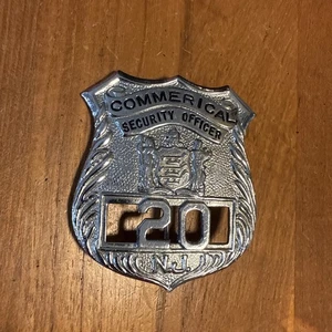 Oficial de seguridad comercial vintage obsoleto, insignia #20 Nueva Jersey - Imagen 1 de 8