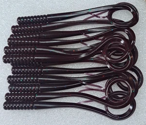 12 Pack of 7" Bungee Reflex Worms in Dark Junebug Blitz Color. SALE*$2.99/pckg - Picture 1 of 1