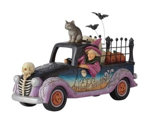 Jim Shore Heartwood Creek Halloween Pick Up Truck Hexe Katze Kürbis 6 in Figur - Bild 1 von 8