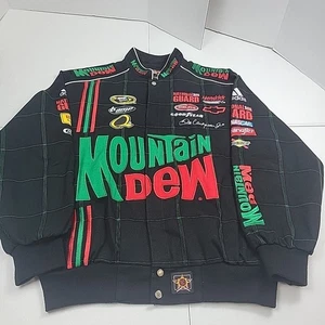 Dale Earnhardt Jr. Mountain Dew NASCAR Racing Jacket VTG JR NATION Mens L EUC - Picture 1 of 24