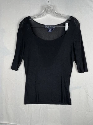 Top de punto suelto transparente Burberrys de colección talla M negro manga 1/2 minimalista dinero antiguo Foto 1 de 4