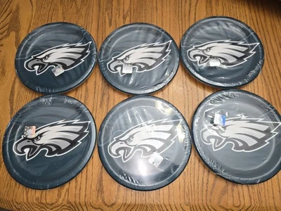 NEW Philadelphia Eagles Licensed NFL Football Party 8 3/4" Paper Plates 48 Total - Image 1 of 4