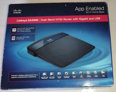 Cisco Linksys EA3500 Gigabit PPPoE Dual Band Wireless Router OpenWRT 24.10.4 - Image 1 of 4