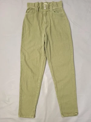 Per Una Jeans Size 10 Paperbag High Waist Tapered Lightweight Khaki - Image 1 of 4
