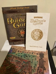 Vintage BALDUR'S GATE OFFICIAL STRATEGY GUIDE 1998 w/ Poster & Reference Card - Picture 1 of 7