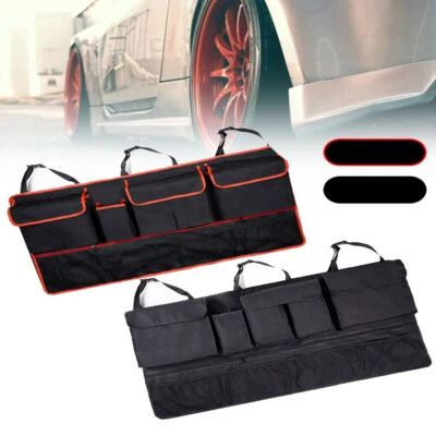 9 Pocket Car Trunk Cargo Net Hanging Seat Back Storage Bags - Image 1 of 4