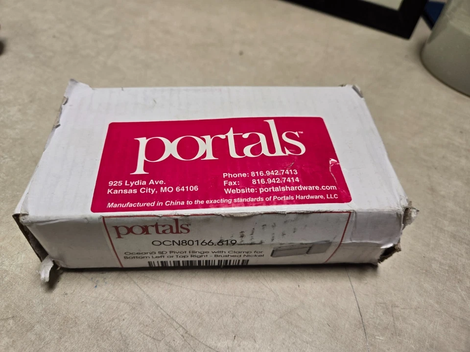 NUEVO EN CAJA Oceana Portals SD Bisagra Pivote con Abrazadera Níquel Cepillado ¡Nunca se usó! Foto 1 de 4