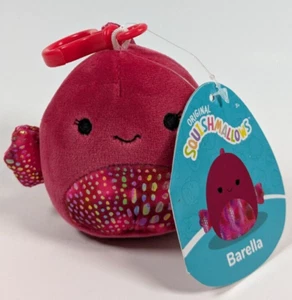 Original Squishmallows Barella der Beta-Fisch 3,5 Zoll Plüsch Clip Schlüsselanhänger mit Etikett - Bild 1 von 5