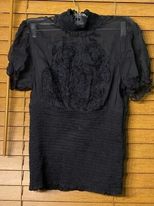 Bebe 100% Silk Blouse Size M MSRP $270 - Picture 1 of 8