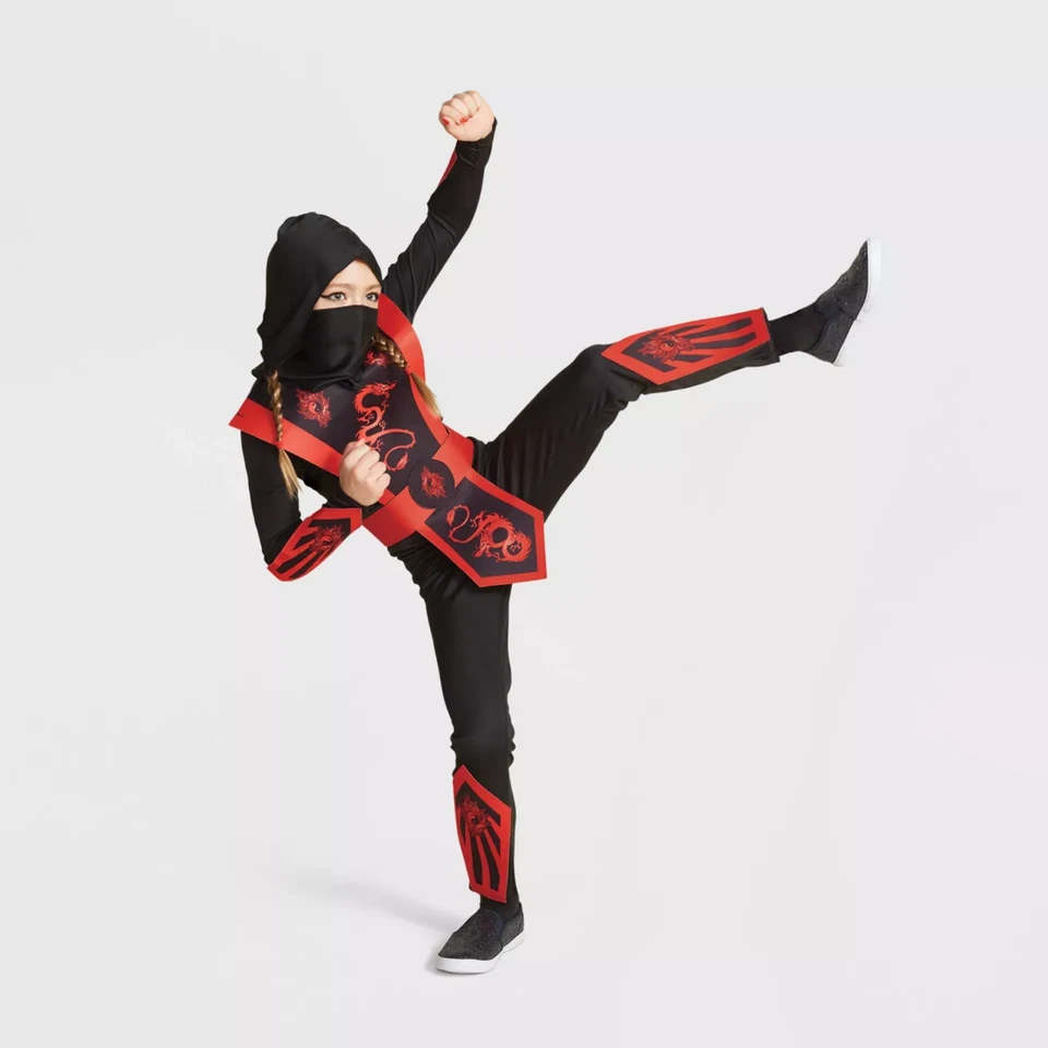 Hyde & Eek Boutique Niños Rojo Ninja Halloween Disfraz Mono - Grande Foto 1 de 1