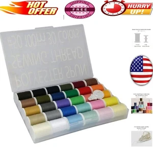 Versatile 30-Spool Sewing Thread Collection - Space-Saving 100m Sharing Elegance - Picture 1 of 11