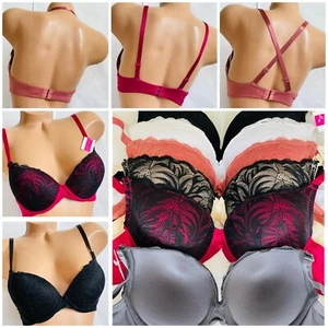 3/6 BRAS THICK PADDING ULTIMATE PUSH-UP LACE ADD 1 CUP SZ PUSH UPS 7193 32B-40C - Picture 1 of 8