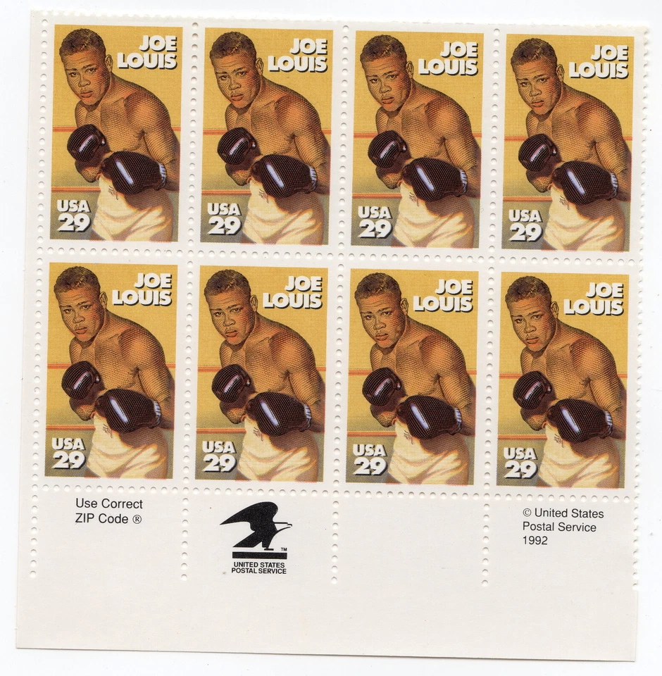 Scott #2766 Joe Louis Zip Block of 8 Stamps - MNH - Image 1 of 1