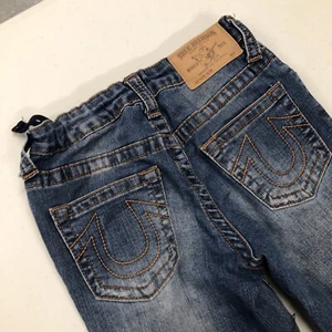 True Religion Slim Jeans Distressed Girls Youth Size 8 Adjustable Waist - Picture 1 of 12