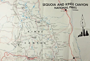Vintage Sequoia National Park Map Kings Canyon Department of the Interior 1960 - Picture 1 of 13