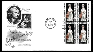 1273 5c Stamp (1965) THE JOHN SINGLETON COPLEY FDC FROM ART CRAFT - BLOCK - Picture 1 of 1