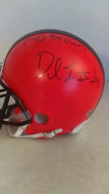 Duke Johnson Signed Cleveland Browns Mini Helmet Leaf COA Shelf B2 - Image 1 of 4