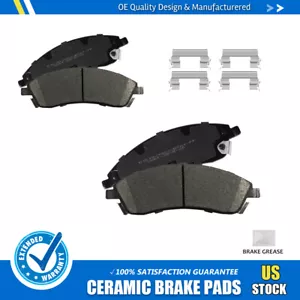 Front Ceramic Brake Pads +Hardware for 2004-2009 Cadillac SRX STS CTS Bonneville - Picture 1 of 7