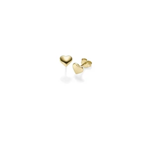 Paar Ohrstecker Herz 585 Gelbgold 14 Karat Gold Ohrringe Ohrschmuck - Picture 1 of 3