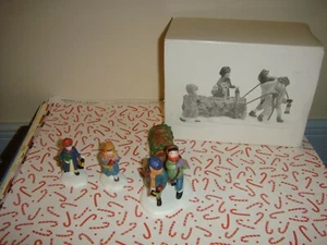 Dept. 56 Heritage Village Bringing Home The Yule Log - Picture 1 of 8