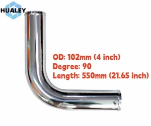 4" 102MM 90 Degree Elbow Aluminum Turbo Intercooler Pipe Piping Tubing L= 550MM - Picture 1 of 4