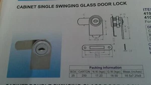 Chrome Keyed Alike Lock for Cabinet Swinging Glass Door - Picture 1 of 3