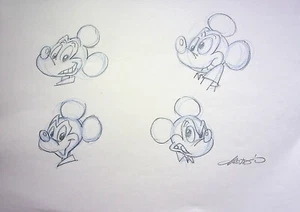 MICKEY MOUSE Animation Bleistift Layout SIGNIERT Claudio Vieira de Oliveira - Bild 1 von 2