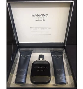 MANKIND HERO By KENNETH COLE MEN 3PC SET EDT 3.4 OZ + A/S BALM + B/W NEW IN BOX - Picture 1 of 2