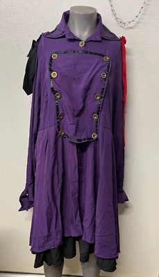 Jaqueta steampunk feminina PLUS 5XL babados Halloween gótico vitoriano casaco pirata - Imagem 1 de 4