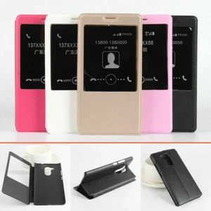 Flip Cover Huawei Ascend G8 Custodia A Libro Case Con La Funzione View IN PELLE - Foto 1 di 3