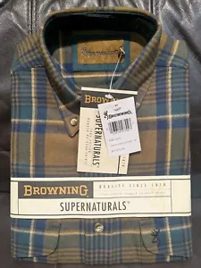 Browning Huntington Supernaturals Rugged Outdoor Plaid Shirt - Vintage Size M - Picture 1 of 6