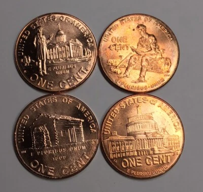 Lot of (4) 2009-D Lincoln Bicentennial Copper Cents All 4 Varieties 🇺🇸 - Image 1 of 3