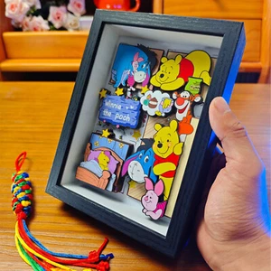 Winnie The Pooh Bear Piglet Tigger 3D Shadow Box Picture Display Frame Art Deco - Picture 1 of 7