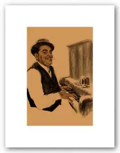 Fats Waller Signed Giclee Clifford Faust Art Print 12x8 - Picture 1 of 1