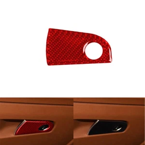Red Carbon Fiber Co-pilot Storage Box Handle Cover For Alfa Romeo Giulia 2017-19 - Picture 1 of 3