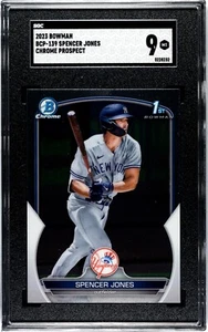 2023 Bowman #BCP-139 Spencer Jones RC Chrome New York Yankees SGC Grade 9 - Picture 1 of 2