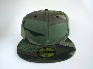 New Era 59FIFTY Blank Army Green Camo Camouflage Fitted Cap sz 8 1/8 hat - Picture 1 of 7
