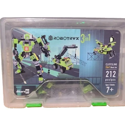 New Robotryx 3-in-1 Robot Cliffsling Building Blocks 212 PC set Snap Together 7+ - Image 1 of 4
