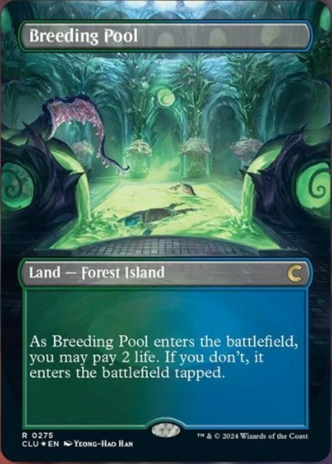 Light Play, English MTG Foil Breeding Pool - Foil - Borderless Ravnica: Clue Edi - Image 1 of 1