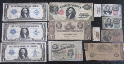 (Лот из 12) Смешанные старые винтажные большие и маленькие валюты США ~ различные типы/годы - Изображение 1 из 4