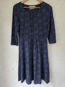 Seasalt Cornwall Size 10 Blue Floral Print Midi Kestrel Dress - Picture 1 of 7