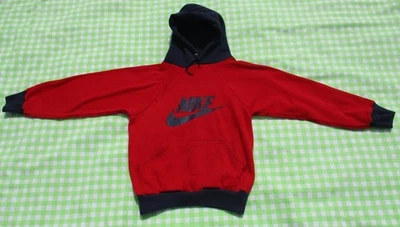 VTG 70s Nike Orange Swoosh Tag Red Navy Blue Raglan Pullover Hoodie Youth M - Image 1 of 4