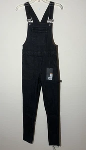 Harley-Davidson® Women's Black Bib Overalls Size 25 Workwear Denim Grunge - Picture 1 of 8