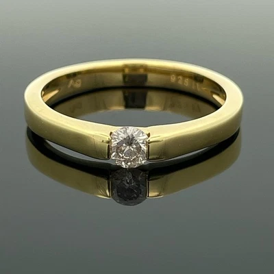 RING  GR. 21 (CA.66) 925/-SILBER VERGOLDET MIT BRILLANT  SCHMUCKJAGD - Bild 1 von 3