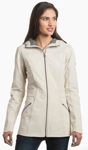 Kuhl Projekt Klash Trench Jacket Damen XL Natur Creme Logo Taschen Full Zip - Bild 1 von 14