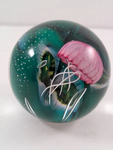 Jellyfish Paperweight Phantom of the Sea GES 2012 Pink & Teal 3.5" W - Picture 1 of 10