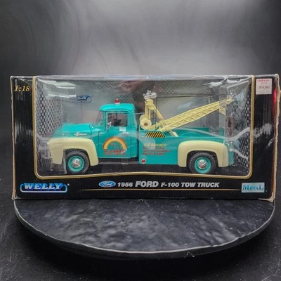 1956 Ford F-100 Tow Truck Wrecker 1/18 Scale Diecast Welly Model Pickup🚚 - Image 1 of 4