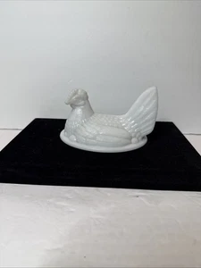 Vintage Henne auf Nest Milchglas Henne "Nur Deckel* Ersatz 4,75x3,75x3" - Bild 1 von 11