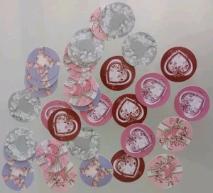 1" Card Stock Craft Circles Cross Heart Theme Bottle Caps 32 Count New #4 - Picture 1 of 4