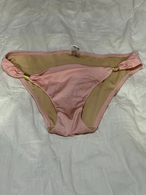 BIKINI VICTORIA'S SECRET PARTE INFERIOR TIRO BAJO LUZ BRILLO ROSA ~ DORADO  Foto 1 de 4